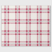 Papier Cadeau Red Plaid Farmhouse Pays Noël (Plat)