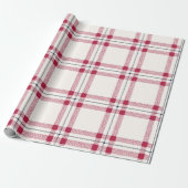 Papier Cadeau Red Plaid Farmhouse Pays Noël (Déroulé)