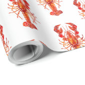 Papier Cadeau Red polygonal lobster (Coin rond)