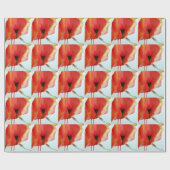 Papier Cadeau Red Poppies aquarelle art floral moderne (Plat)
