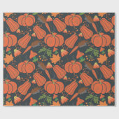 Papier Cadeau Red pumpkin seamless pattern and carrots (Plat)