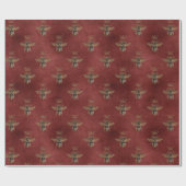 Papier Cadeau Red Queen Bee Gold Elegant Cadeau (Plat)