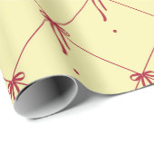 Papier Cadeau Red Ribbon Bows - Classic Valentine Wrapping Paper (Coin rond)