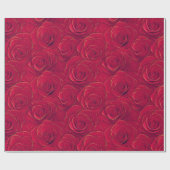 Papier Cadeau Red Roses Gold Frontière Romantique Valentine (Plat)