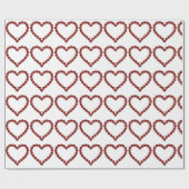 Papier Cadeau Red Ruby Gemstone Heart (Plat)