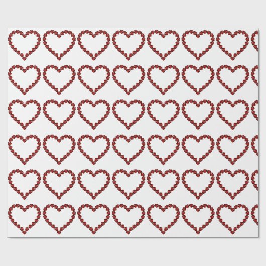 Papier Cadeau Red Ruby Gemstone Heart (Plat)