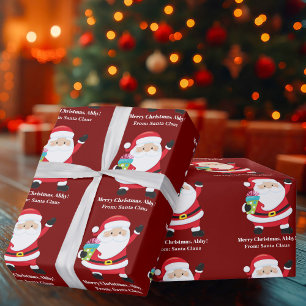 Papier Cadeau Red Santa Claus Customisé Enfants Noël