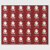 Papier Cadeau Red Santa Claus Customisé Enfants Noël (Plat)