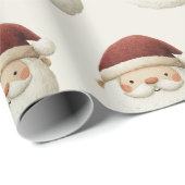 Papier Cadeau Red Santa Claus Rustic Christmas Wrapping Paper (Coin rond)