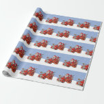 Papier Cadeau Red Santa Fire Truck Christmas wrapping paper<br><div class="desc">When the Grumpy Old Man, petit garçon, started a fire on Christmas eve ! Le Père Noël de Fortunately a un truc de rolling around dans un style en vintage 1950 s fire truck and able to stop the fire. Grumpy Old Man's hand drawn illustration is the perfect holiday sticker...</div>