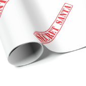 Papier Cadeau Red Secret Père Noël Texte Papier Enveloppant Noël (Coin rond)