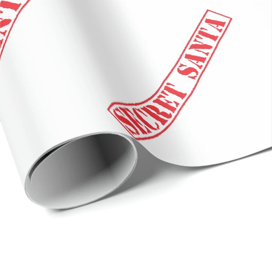 Papier Cadeau Red Secret Père Noël Texte Papier Enveloppant Noël (Coin rond)