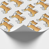 Papier Cadeau Red Shiba Inu mignon Motif de dessin animé chien (Coin)