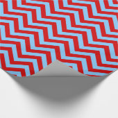 Papier Cadeau Red, Sky Blue Large Chevron Zig Zag (Coin)