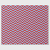 Papier Cadeau Red, Sky Blue Large Chevron Zig Zag (Plat)