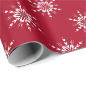 Papier Cadeau Red Snowflake Délice (Coin rond)