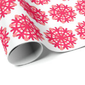 Papier Cadeau Red Snowflakes Livre cadeau de vacances (Coin rond)