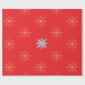 Papier Cadeau Red Snowflakes Merry Christmas Script with 2026 Wr (Plat)