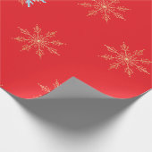 Papier Cadeau Red Snowflakes Merry Christmas Script with 2026 Wr (Coin)