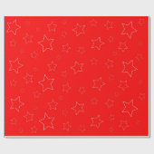 Papier Cadeau Red Stars Wrapping Paper (Plat)