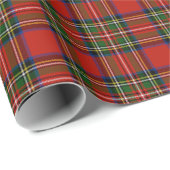 Papier Cadeau Red Stewart Plaid (Coin rond)