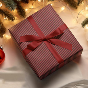 Papier Cadeau Red Stripes Noël Couleur Élégant Style simple