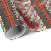 Papier Cadeau Red Telephone Band Rock n Roll Guitare électrique (Coin rond)