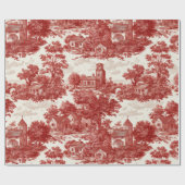 Papier Cadeau Red Toile Countryside Scene (8) (Plat)