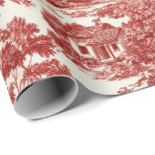Papier Cadeau Red Toile Countryside Scene (8) (Coin rond)