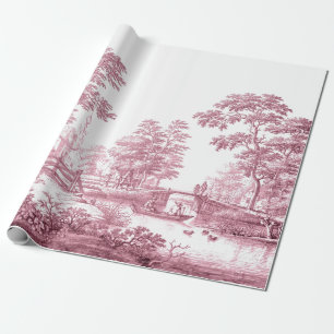 Papier Cadeau  Red Toile Vintage français Découpage