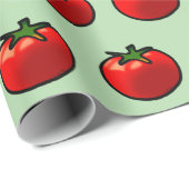 Papier Cadeau Red Tomato Whimsical Custom Art (Coin rond)