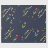 Papier Cadeau Red Tulips & Gold Stars Gorgeous (Plat)