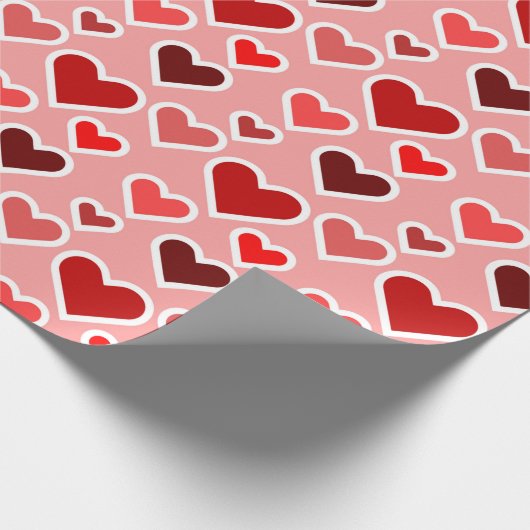 Papier Cadeau Red Valentine's Day Love Hearts (Coin)