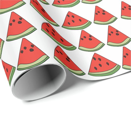 Papier Cadeau Red Watermelon Slices (Coin rond)