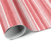 Papier Cadeau Red White Blush Pink Stripes Valentine's Day (Coin rond)