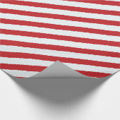 Papier Cadeau Red White Diagonal Stripes Faux Tordu Noël (Coin)