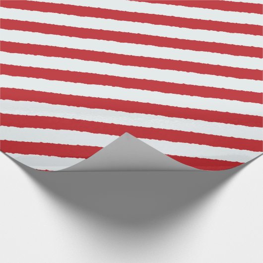 Papier Cadeau Red White Diagonal Stripes Faux Tordu Noël (Coin)