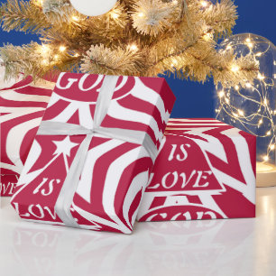 Papier Cadeau Red & White God Is Love - Étoile des Écritures de