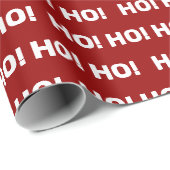 Papier Cadeau Red White Ho Ho Ho Motif Noël (Coin rond)