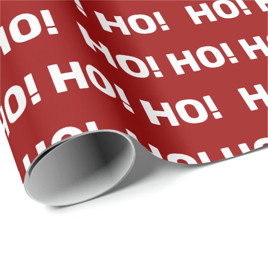 Papier Cadeau Red White Ho Ho Ho Motif Noël (Coin rond)