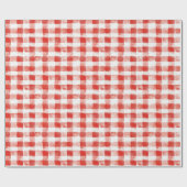 Papier Cadeau Red White Plaid Stripes Birthday (Plat)