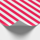 Papier Cadeau Red White Stripe Classic Noël Modèle tendance (Coin)