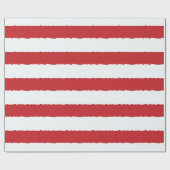 Papier Cadeau Red White Stripes Faux Unique Feu Torn Noël (Plat)