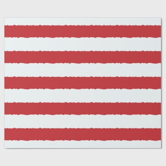 Papier Cadeau Red White Stripes Faux Unique Feu Torn Noël (Plat)