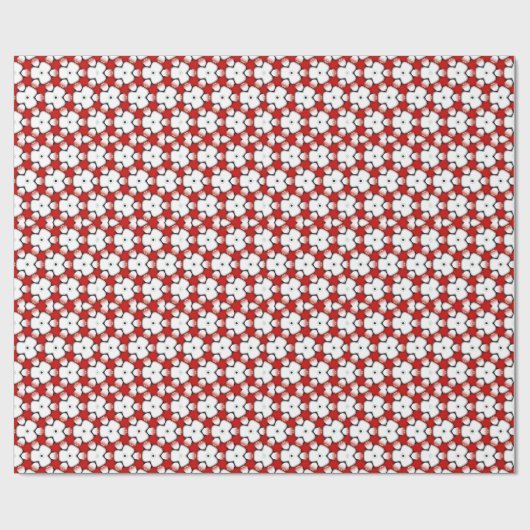 Papier cadeau Red White Tri Floral Patch (Plat)