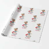 Papier Cadeau Red White Winter Wonderland Joyeux Noël (Déroulé)