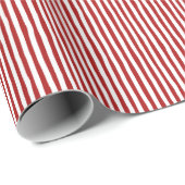 Papier Cadeau Red & White Wonky Stripes (Coin rond)