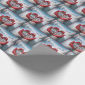 Papier Cadeau Red Winter Gloves With Winter Text (Coin)