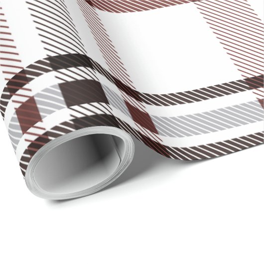 Papier Cadeau Red Winter Plaid (Coin rond)