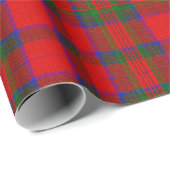 Papier Cadeau Red Wool Tartan (Coin rond)
